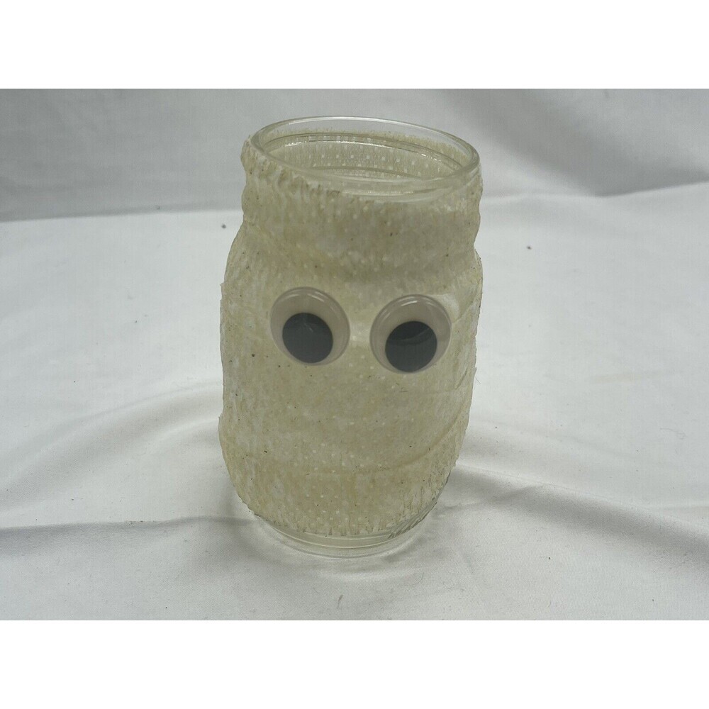 Halloween Mummy Luminaire Handmade Decorations Glass 6” Candle Not Included.